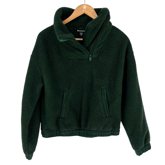 Athleta Tugga Fleece Sweatshirt seaweed snack green - XS - Picture 2 of 13